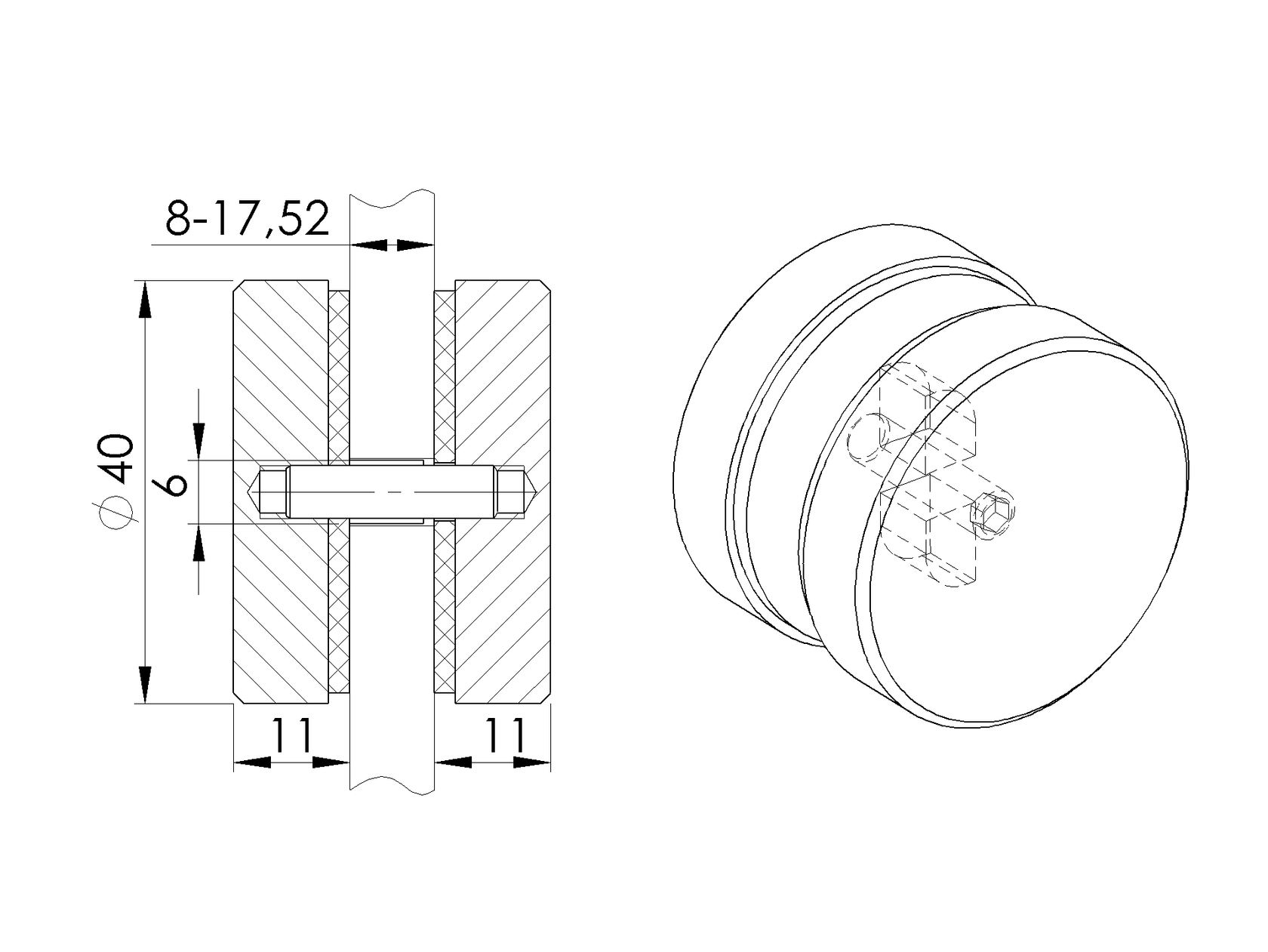 Uchwyt szkła płaski