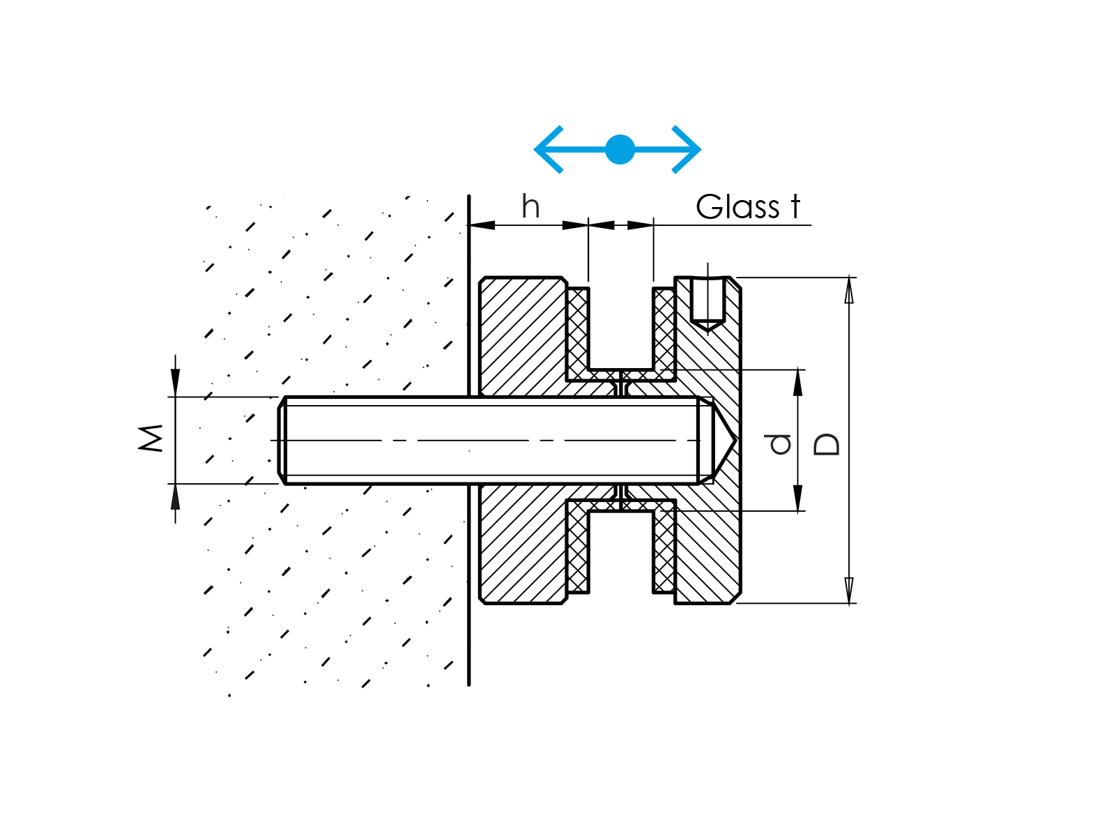 Uchwyt szkła płaski