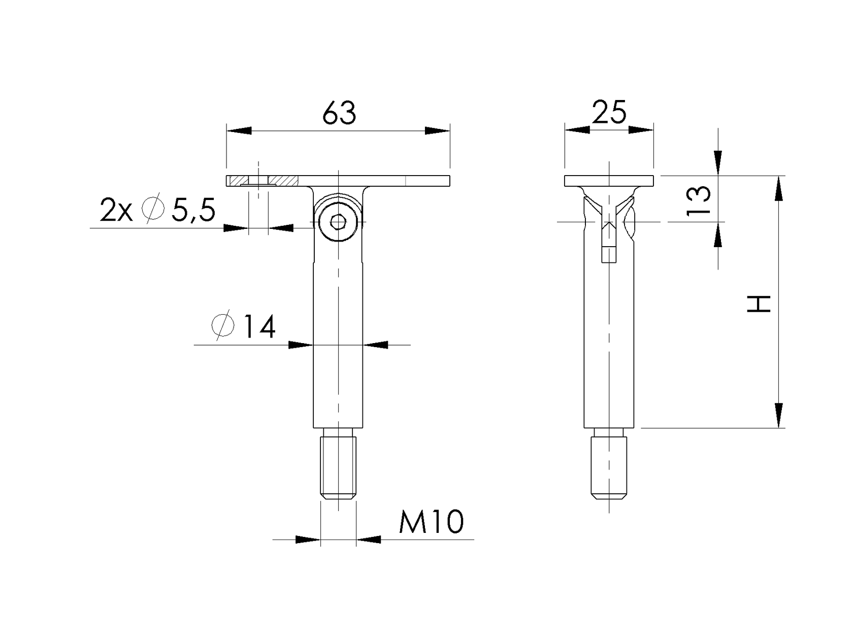 Wspornik pochwytu płaskiego