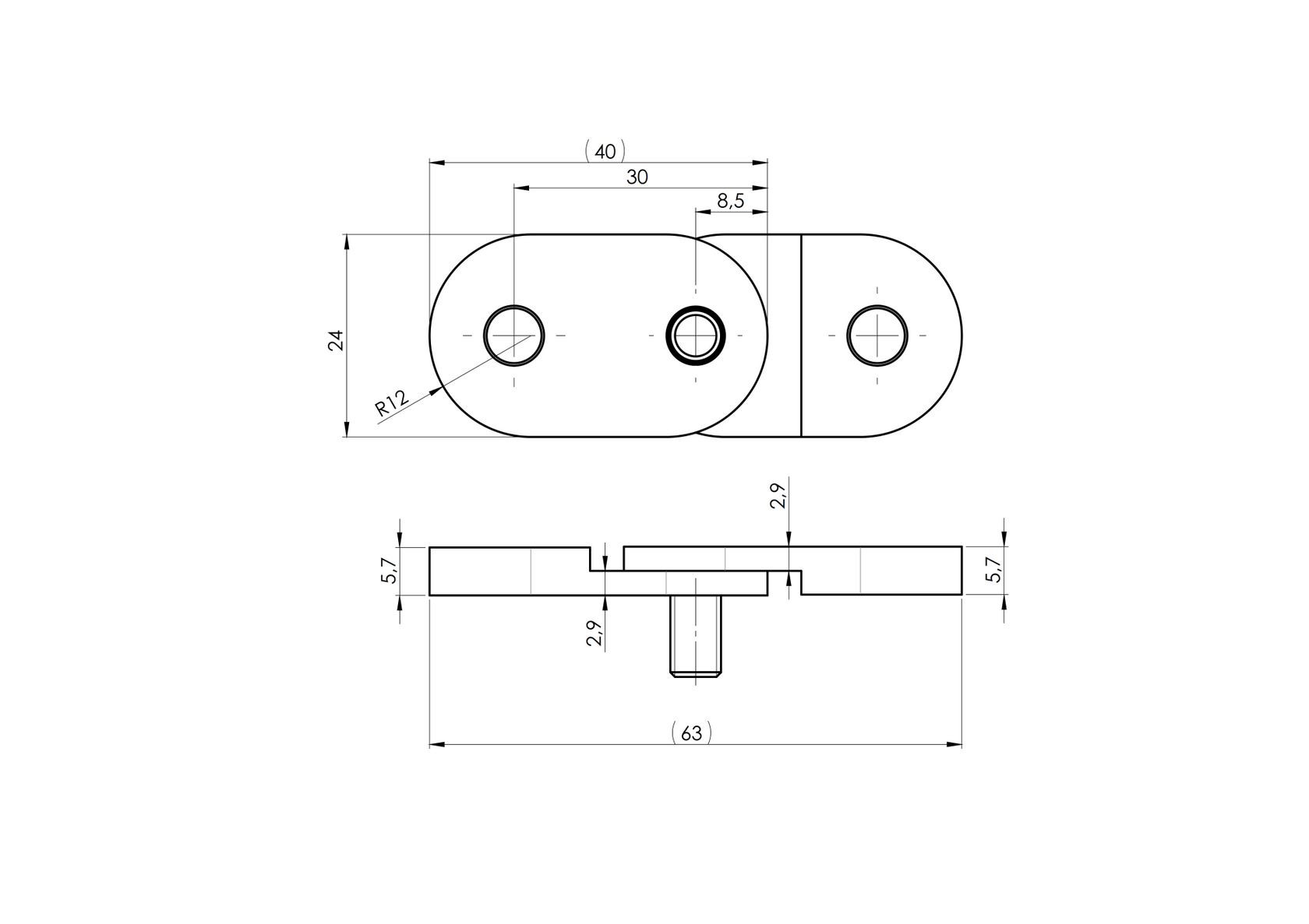 Stal nierdz-Uchwyt poręczy  płaski