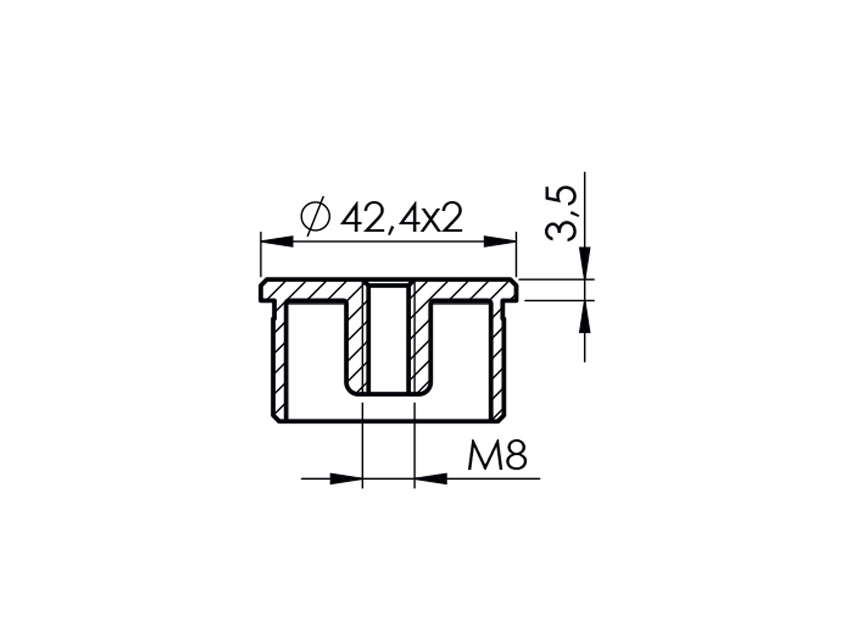 Zaślepka poręczy z gwintem