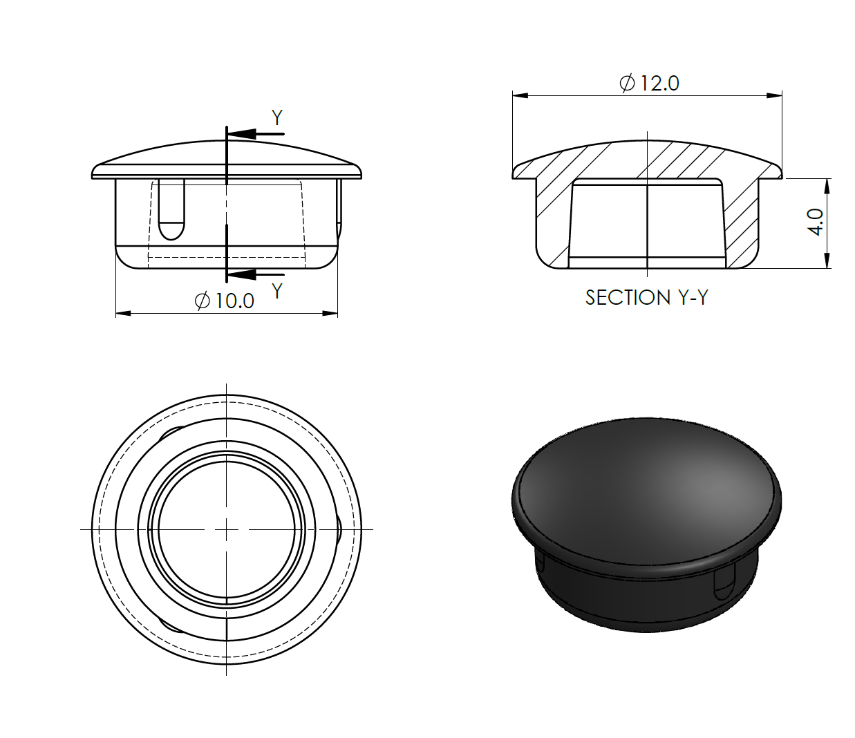 Zaślepka do otworu D10mm