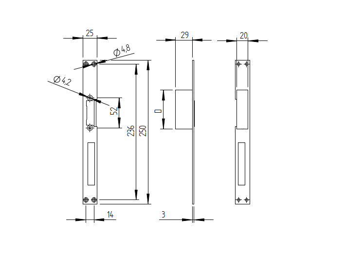 Zamek elektromagnetyczny z dwustronnym skrzydłem, 12-24V AC/DC
