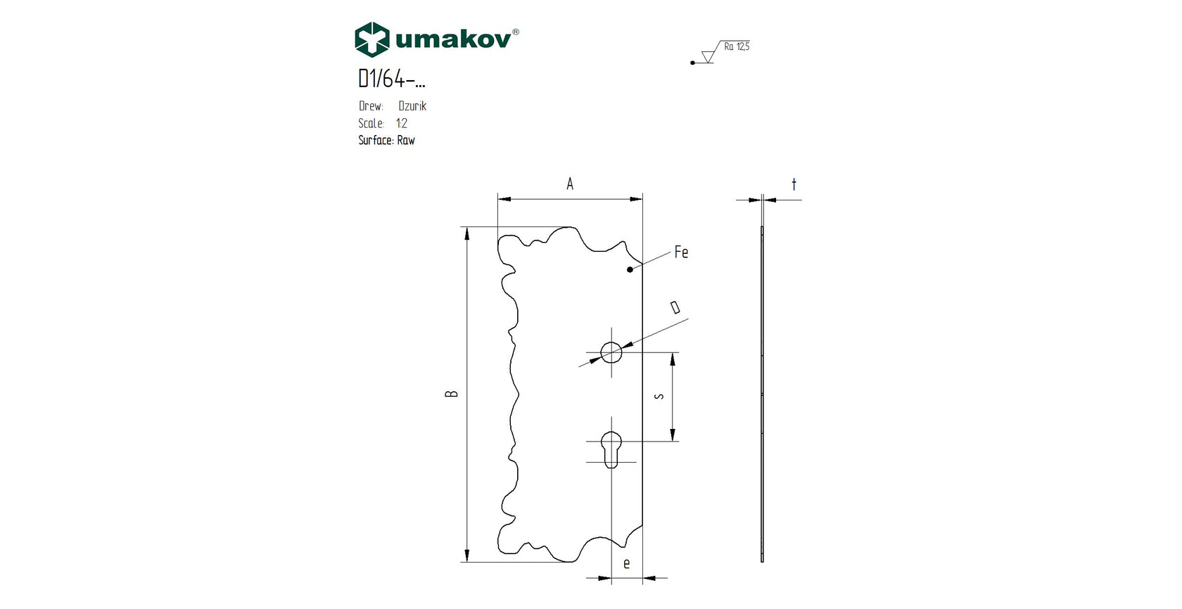 Szyld zdobiony 315x135, t2, a85, d20mm