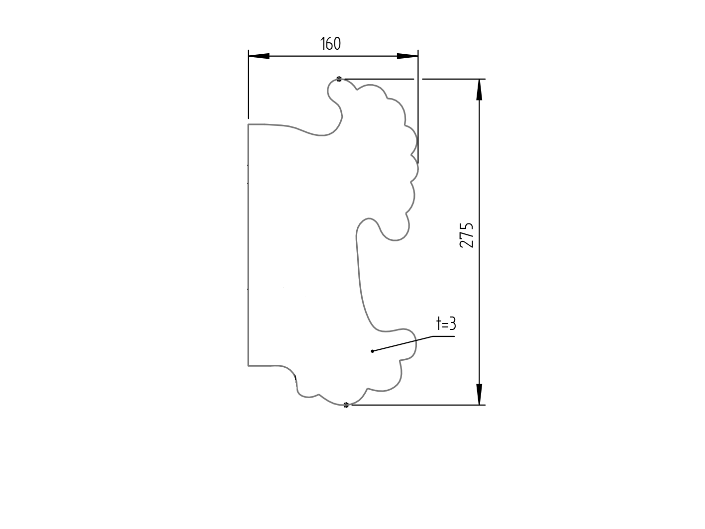 Szyld zdobiony 275x160, t3mm