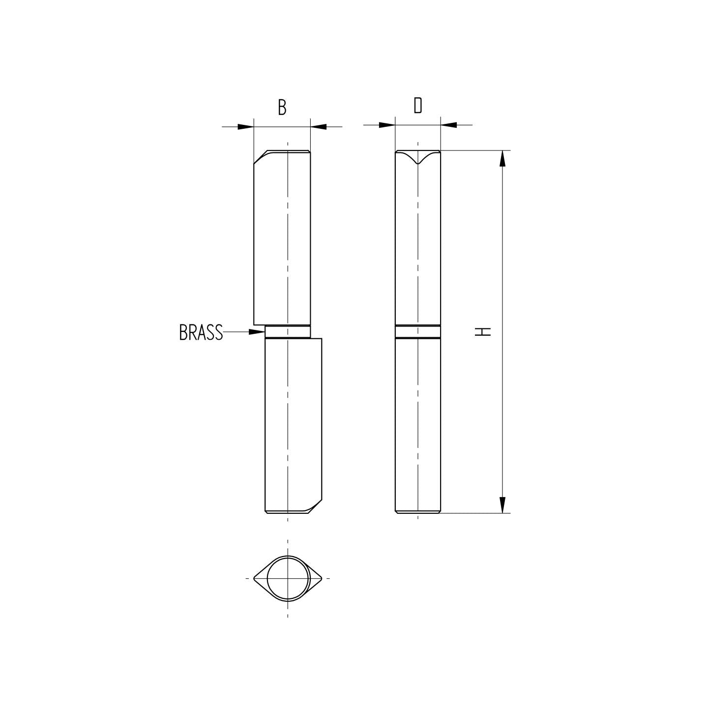 Zawias regulowany D14, L100mm