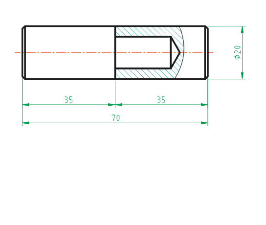 Zawias regulowany D20, L70mm