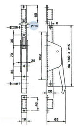 Osprzęt bram Zn, L160mm
