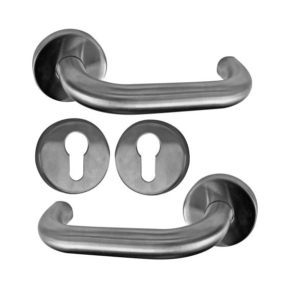 Klamka z szyldem -  para AISI 304, K320,