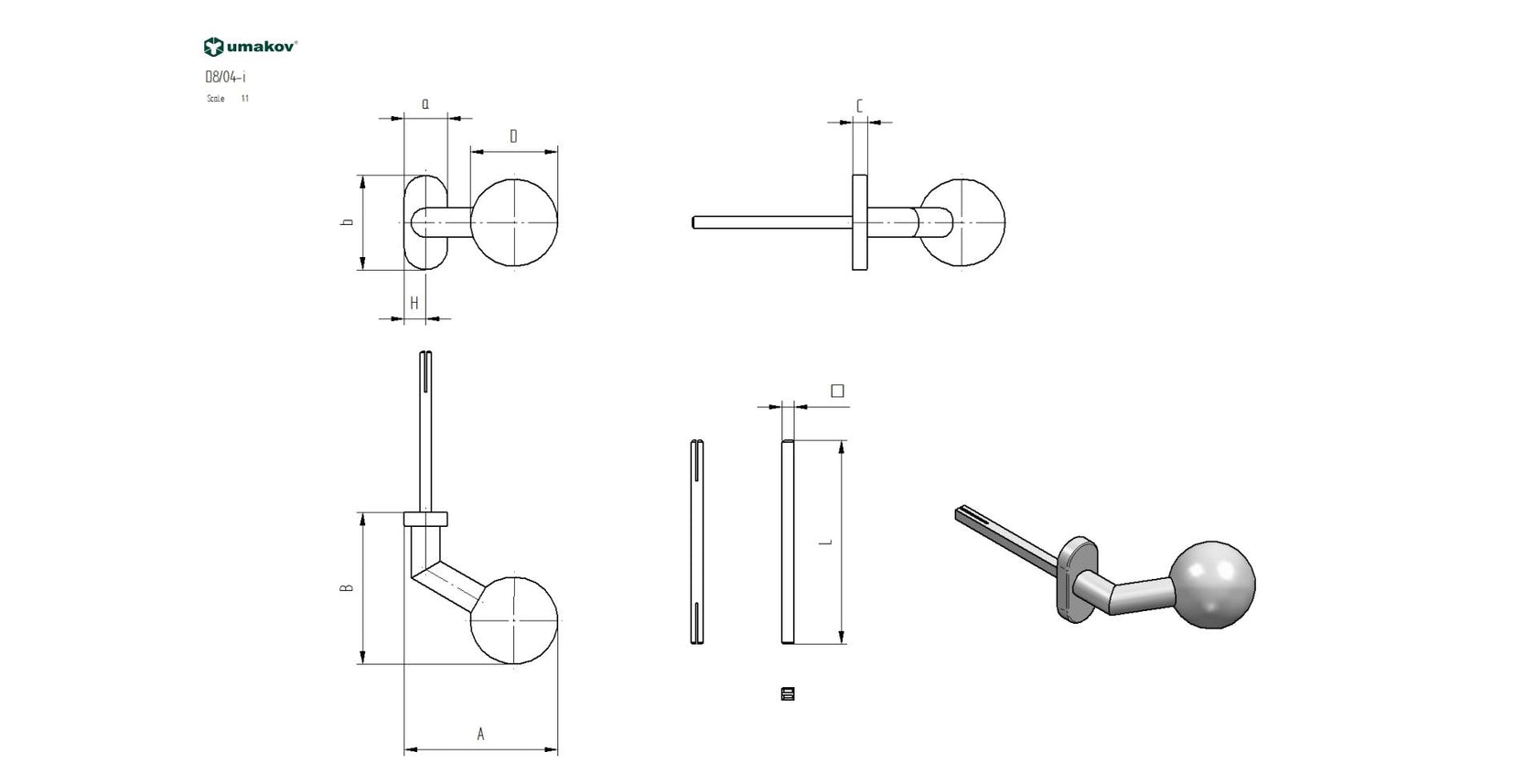 Klamka z szyldem - para AISI 304, K320, fix