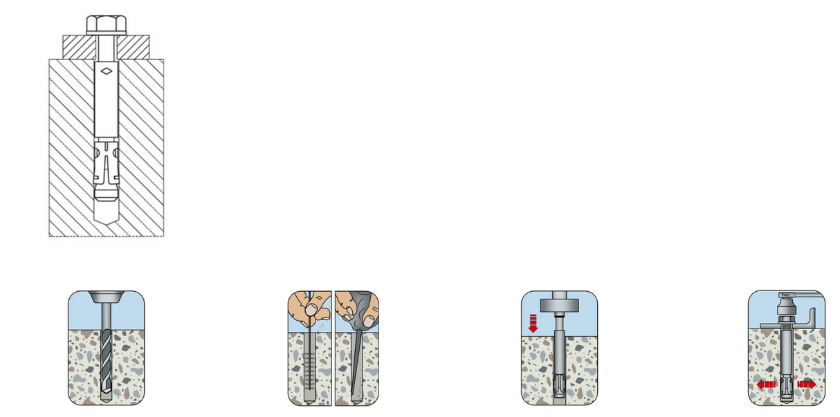 Kotwa do dużych obciążeń, stal FAZ-IG M10