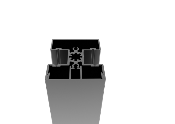 Zestaw aluminiowego słupka 50x60 i nakładki - 6000mm R7016