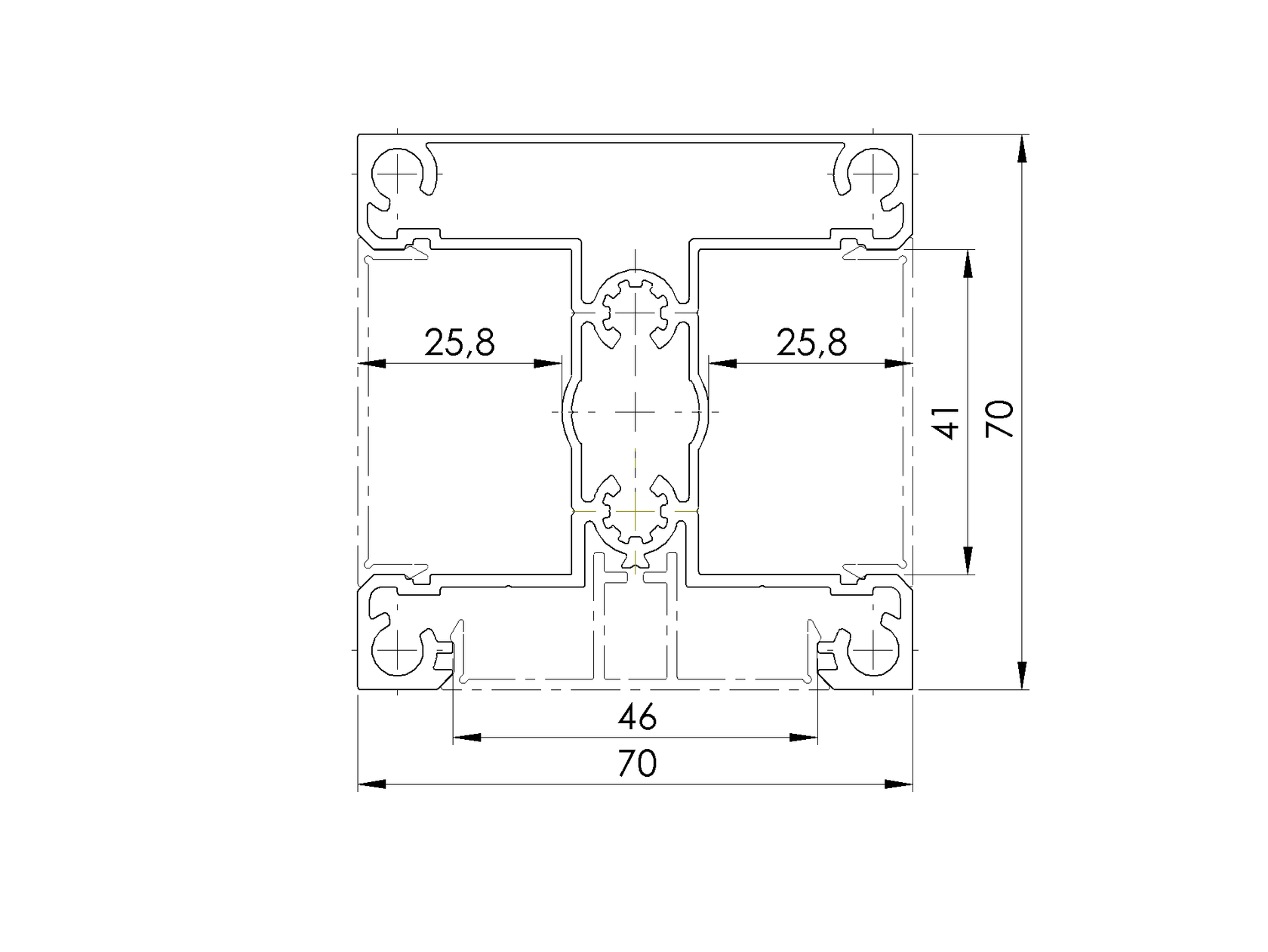 Aluminiowy słupek ogrodzeniowy 70x70 do wypełnień lamelowych - 6000mm