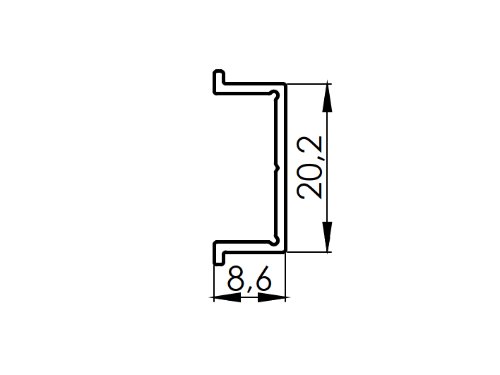 Wąska listwa maskująca do profili słupkowych 50mm R7016