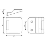 Zawias do ościeżnicy szklanych drzwi office Al