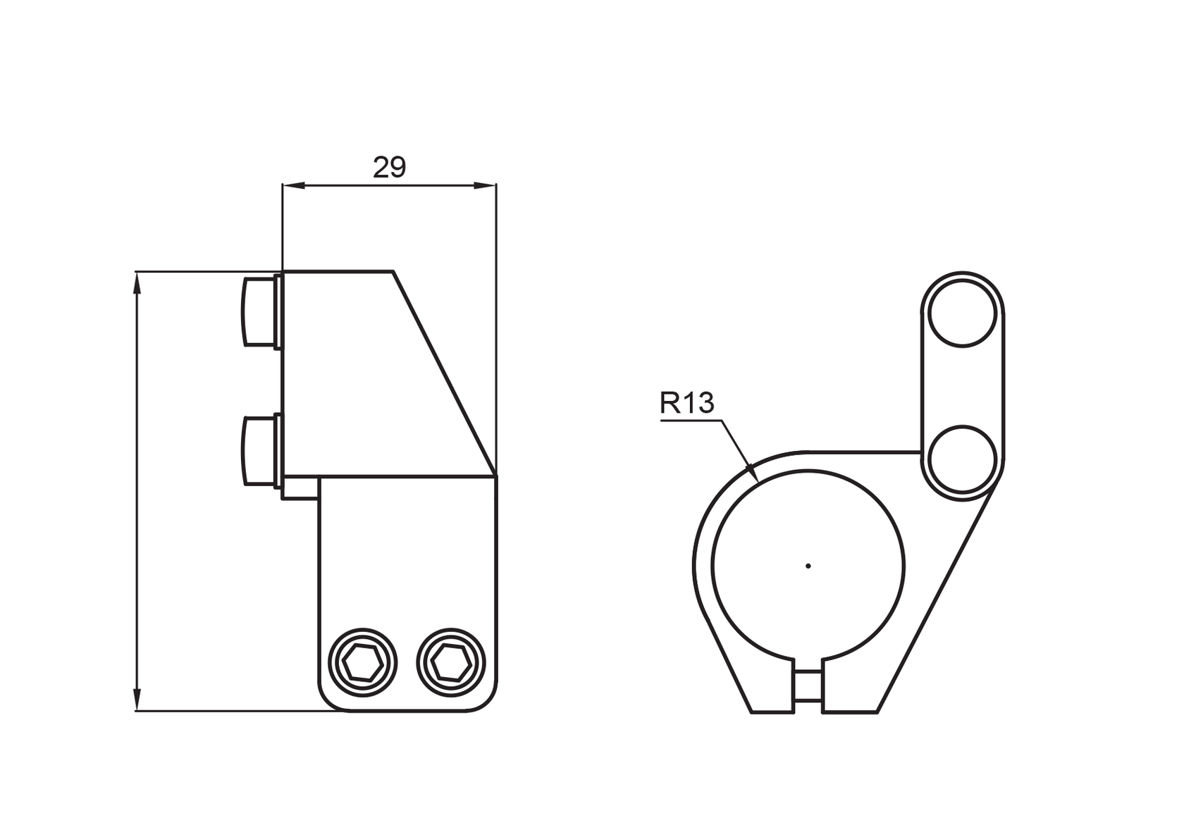 Okucia do szkla prawy