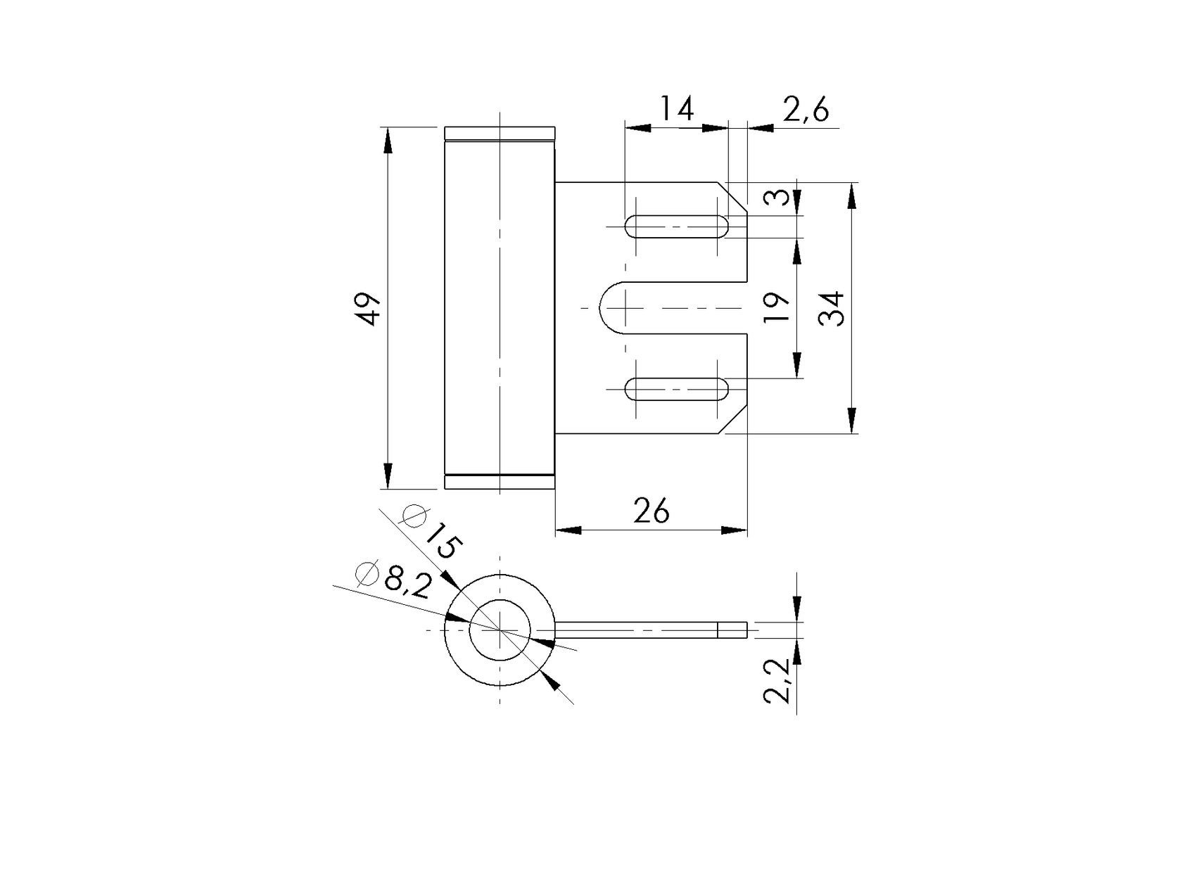 Zawias do drzwi szklanych, część ramowa, office