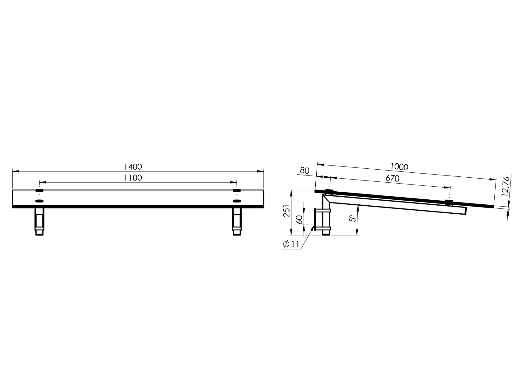 Nierdzewna daszka profil trubka