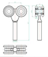 Osprzet bram Zn, profile 57x67mm