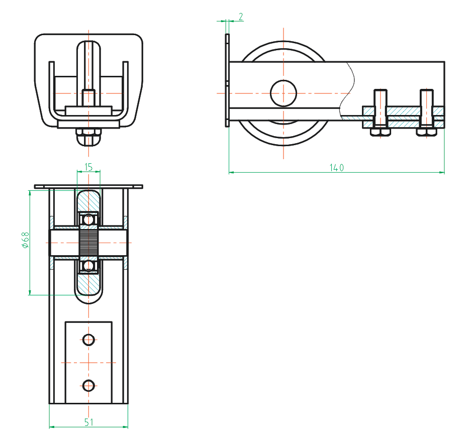 Rolka najazdowa Zn, profile 70x60, L115mm