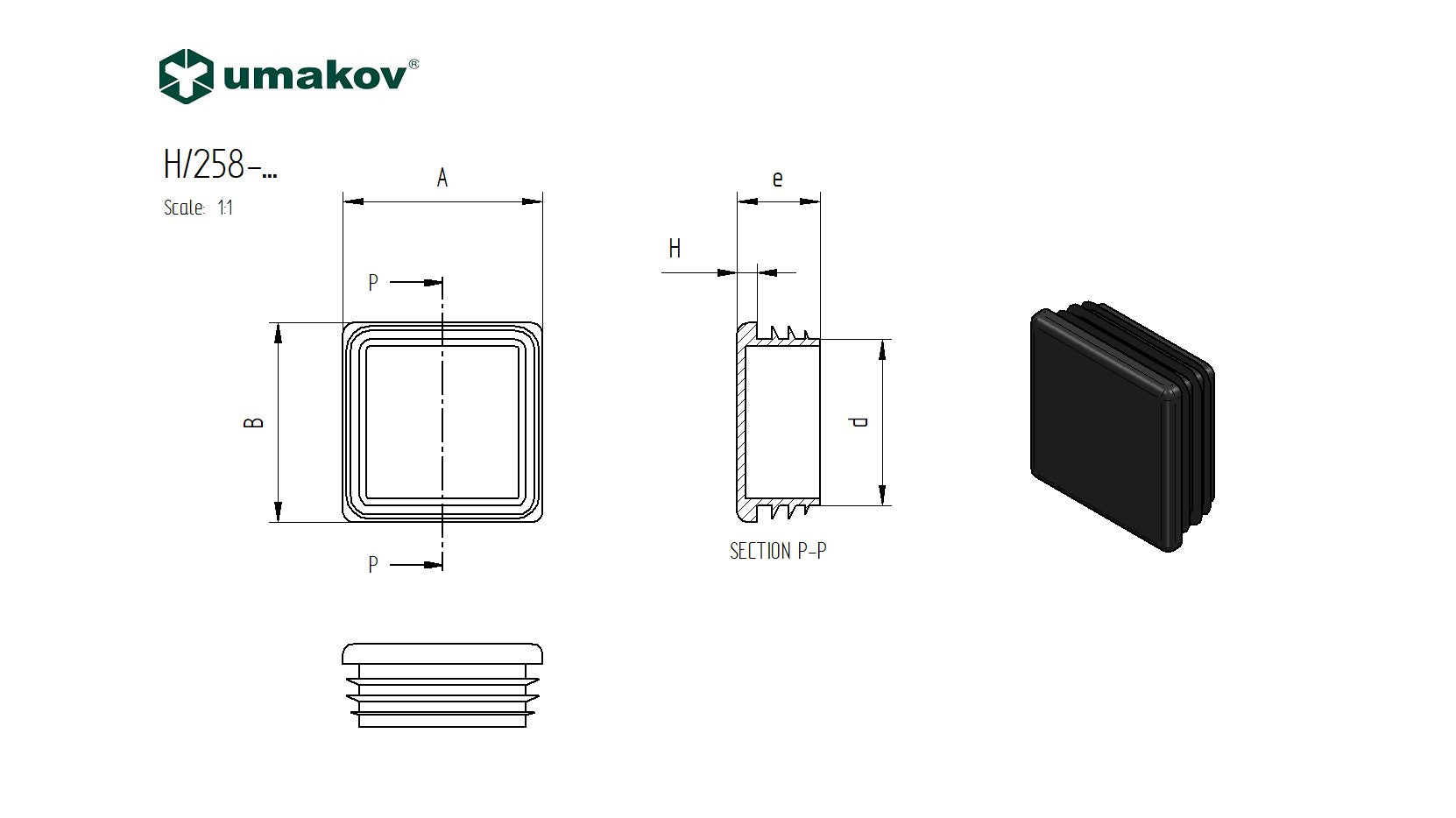 Zaślepka plastikowa 80x80mm-PVC