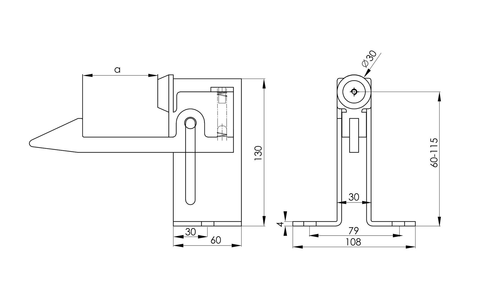 Osprzet bram, z blokadą, Zn