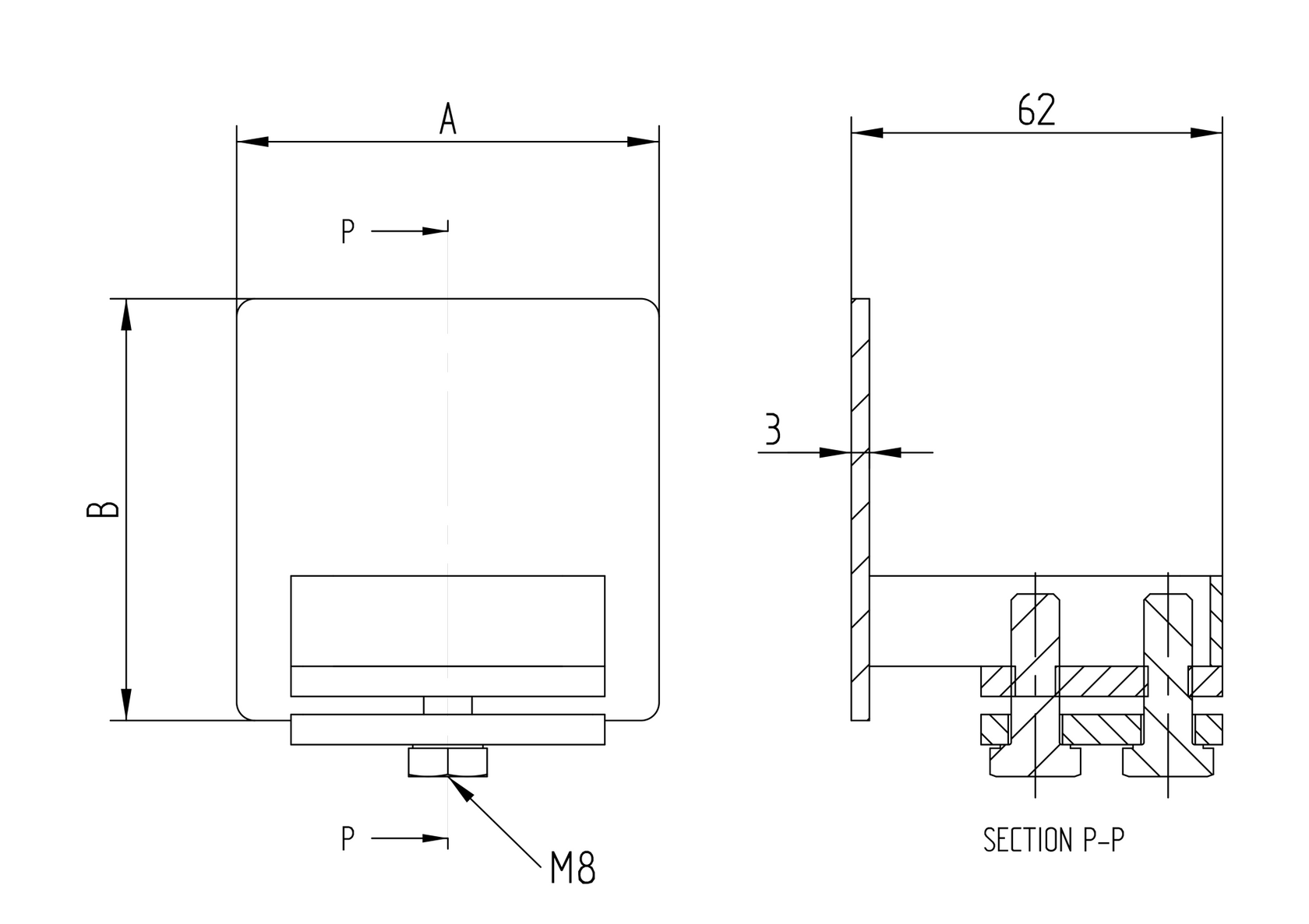 Zaslepka profila Zn, profile 80x80mm