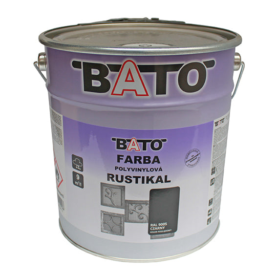 Farba poliwinylowa, czarna Rustikal 6,3kg (5L)