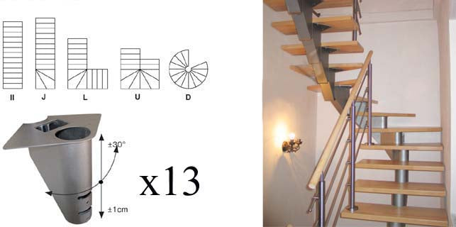 Schody-segment NS240 V 2640-2400mm, set 13x segmen