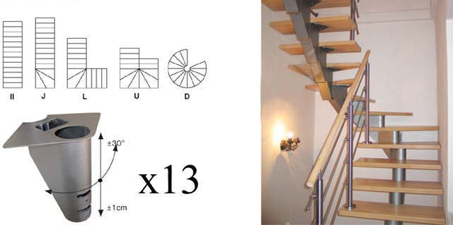 Schody-segment NS240 V 2640-2400mm, set 13x segmen