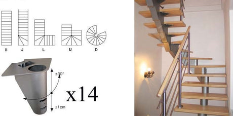 Schody-segment NS240 V 2830-2570mm, set 14x segmen