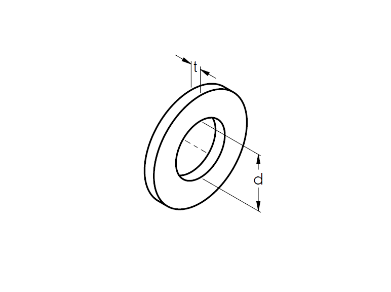 Podkładka płaska, ocynkowana, M6, Zn