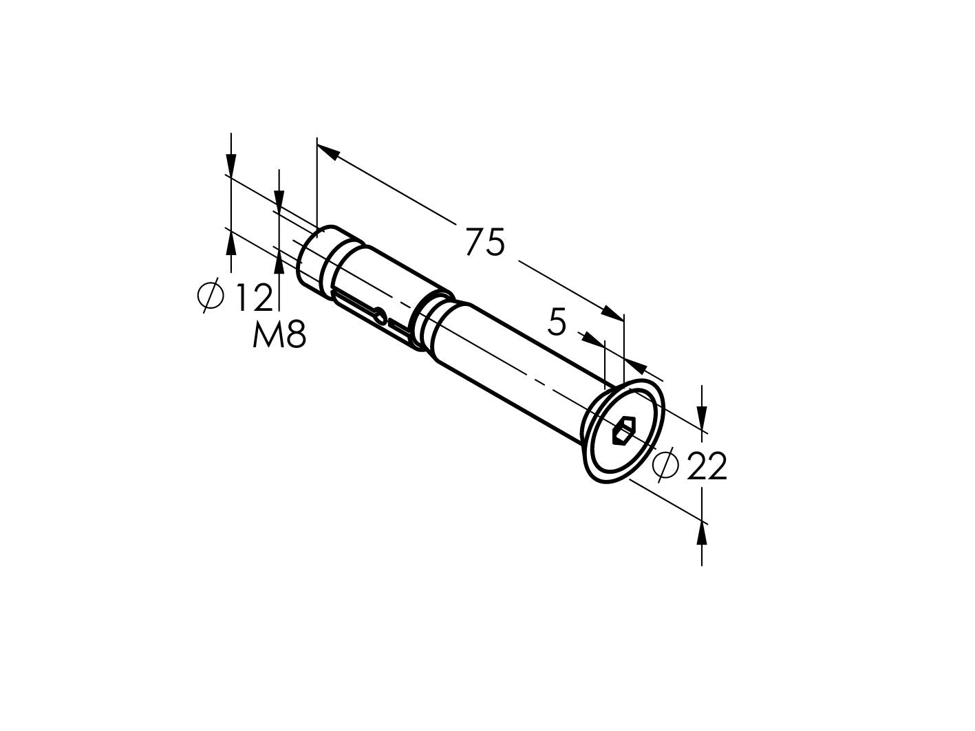 Kotwa o średnim obciążeniu z wkrętem z łbem stożkowym M8