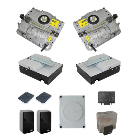 Zestaw napędów podziemnych do bramy dwuskrzydłowej