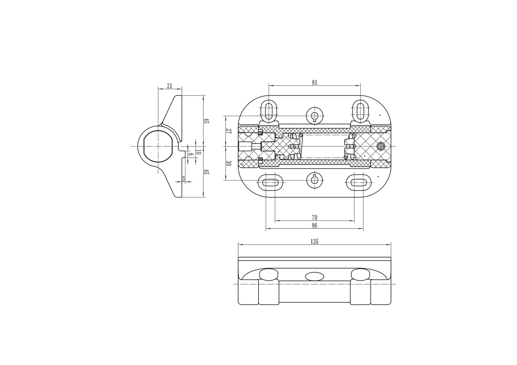 Zawias do ciężkich bram, z regulowaną sprężyną, bez zatyczki końcowej