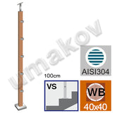 Drewniany słupek BUK (BEECH) JP 40x40, H1000,VK