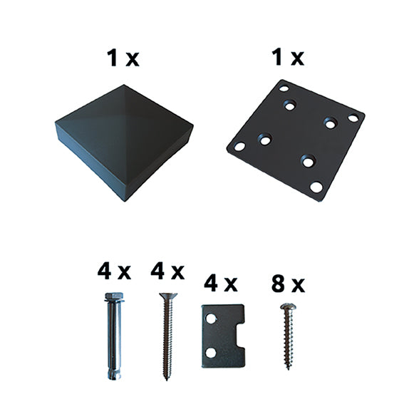 Pätka stĺpika Al s prísluš. antracit AL 130x130mm