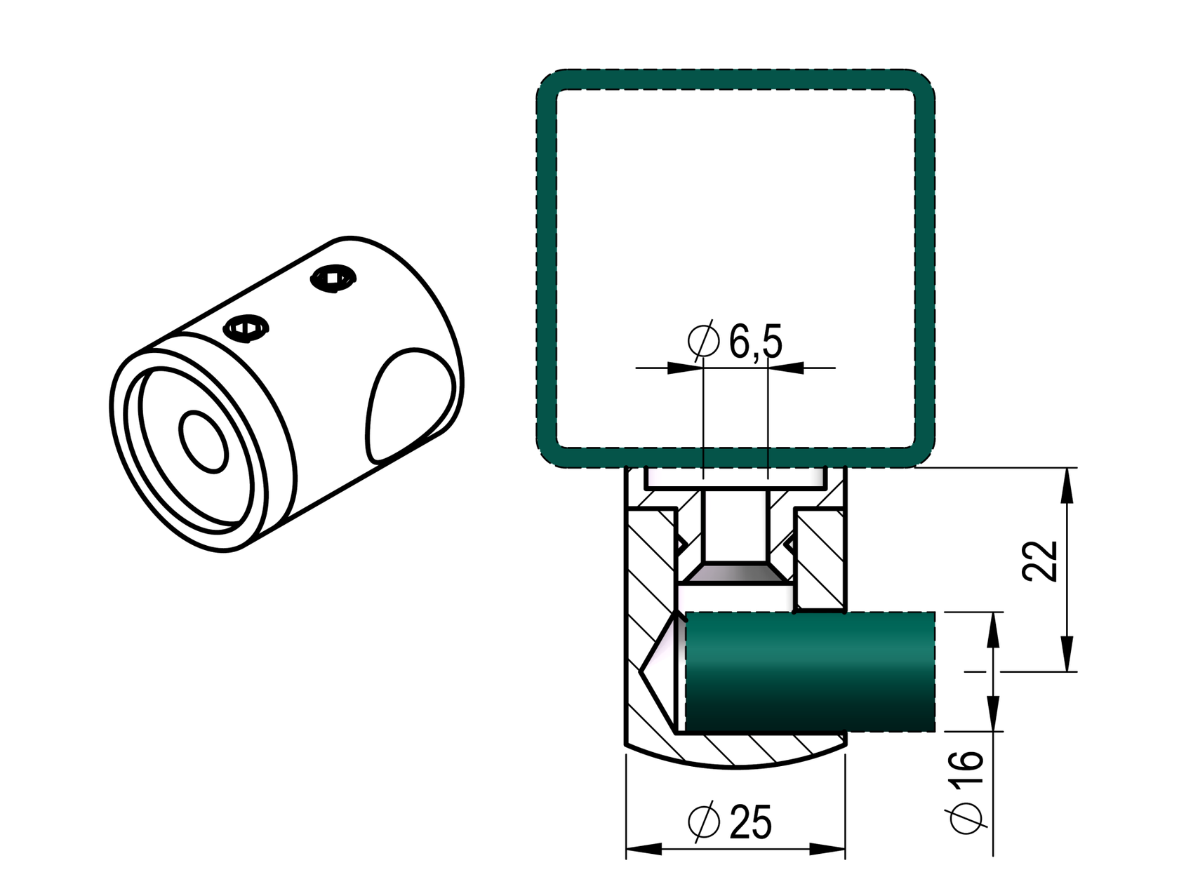 Uchwyt wypełnienia końcowy- prawy