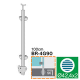 Słupek nierdzewny AISI304, D42,4/4xmodel22/H1000mm