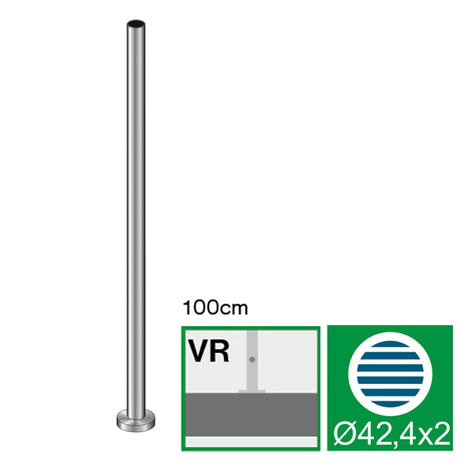 Słupek nierdz. -prosto AISI304, D42,4/H1000mm