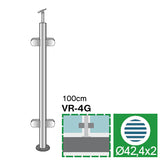 Słupek nierdzewny -prosto AISI304, D42,4x2/4xmodel
