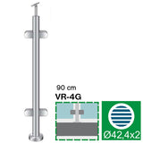 Słupek nierdzewny - prosto AISI304, D42,4/4xmodel2