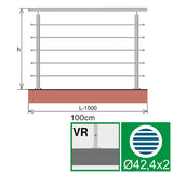 Balustrada nierdzewna, AISI304, 1500x1000mm
