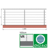 Balustrada nierdzewna, AISI304, 3000x1000mm