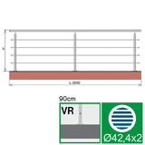 Balustrada nierdzewna AISI304, D42,4/4xd12/H900/L3