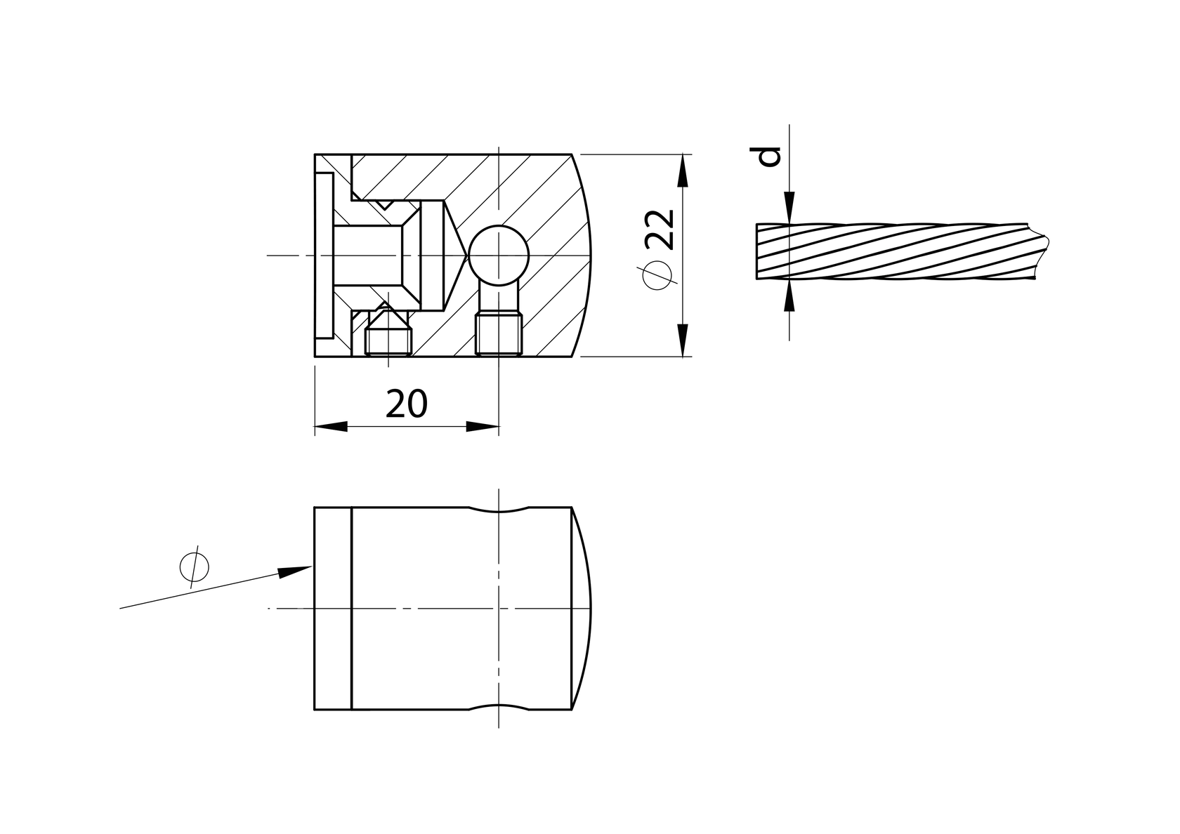 Uchwyt naciągu linki