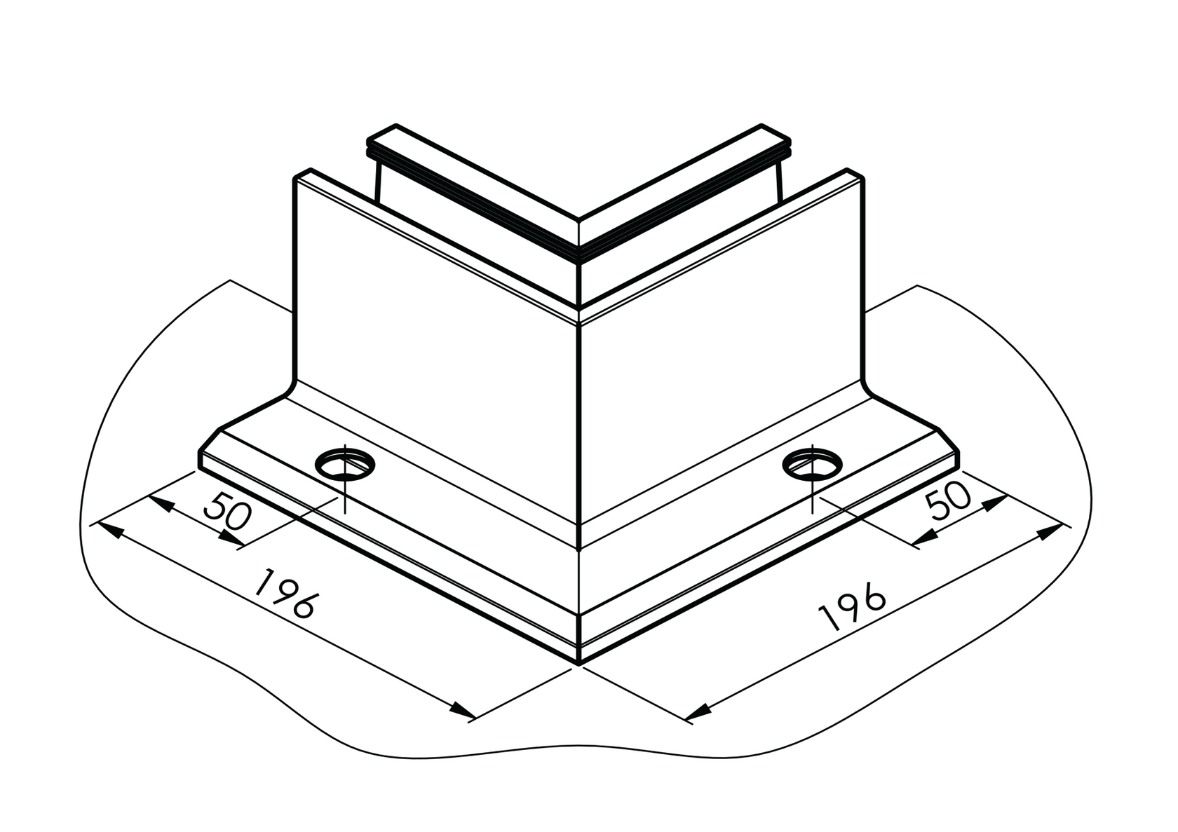 Profil balustrady szklanej Al AL/ELOX/Satin