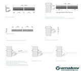 Aluminiowa daszka szklana profil -2°