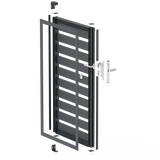 Jednoskrzydłowa brama aluminiowa 1,025x1,50m z wypełnieniem 20x100 R7016 - zestaw