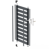 Jednoskrzydłowa brama aluminiowa 1,025x1,50m z wypełnieniem 20x100 R7016 - zestaw